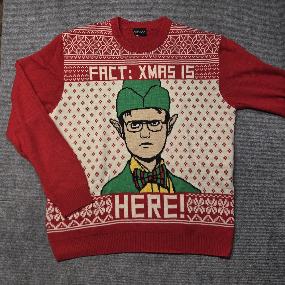 The Office Dwight Schrute Ugly Christmas Sweater XL Xmas Is Here